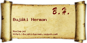 Bujáki Herman névjegykártya